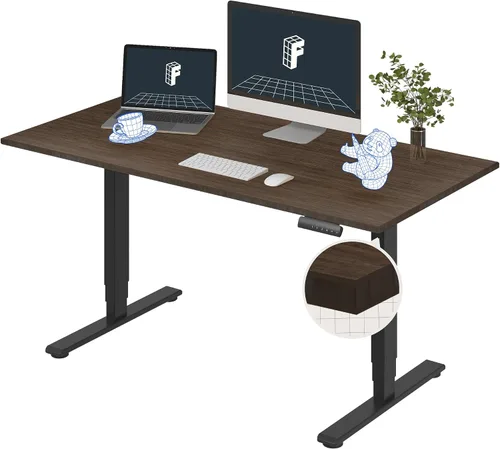 Vista 24 de FlexiSpot E6 Bamboo - Escritorio eléctrico de pie de 3 etapas con motor dual de 48 x 24 pulgadas, soporta 220 libras, altura ajustable con ajustes