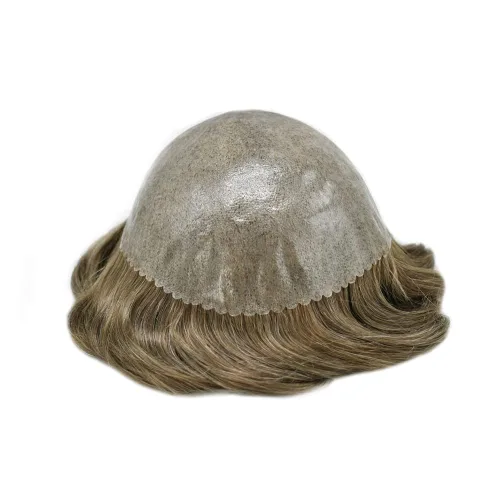 Vista 59 de Toupee para hombre 100% cabello humano real tupé para hombres 0.004 in piel de poliuretano para hombre, sistema de reemplazo de piezas de pelo