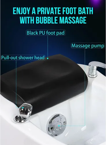 Vista 3 de Baño de pies de masaje acrílico spa de pies calentado lámpara colorida baño de pies Pedicura Spa de pies Ajuste caliente y frío Tazón de pedicura