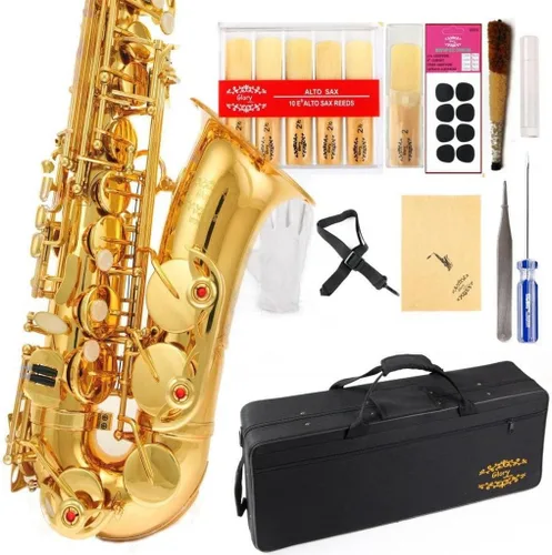 Vista 10 de Kit de cuidado para saxofón con 11 reeds, 8 para saxofón alto cojines, funda, Glory E Flat