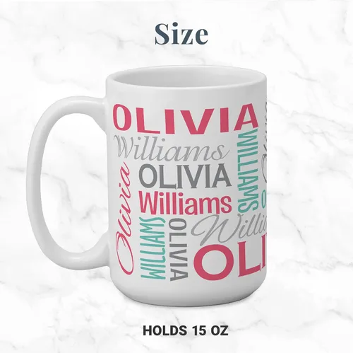 Vista 5 de Let's Make Memories - Taza personalizada con tu nombre y firma - Taza de café personalizada de 15 oz - Regalo para poner en la media navideña - Para
