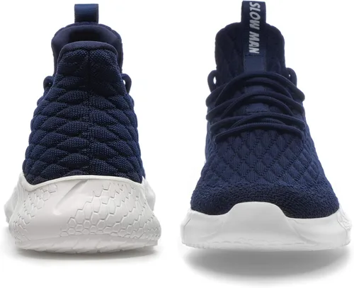 Vista 2 de Slow Man Zapatos de correr para hombre, zapatos de caminar para hombre, de malla de punto, transpirables, zapatos deportivos sin cordones, cómodos