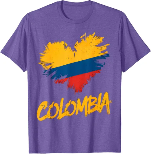Vista 7 de Camiseta con la bandera del corazón de Colombia