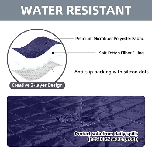Vista 5 de HDCAXKJ Funda para sofá reclinable, 6 piezas, antideslizante, para sofás reclinables, 3 asientos, repelente al agua, para sofá de 3 plazas