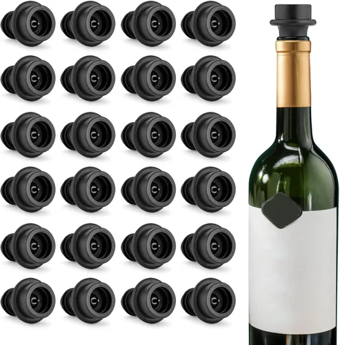Vista 10 de WOTOR Tapones de vino - Protector de vino al vacío, conservador y sellador (negro, 6 piezas)