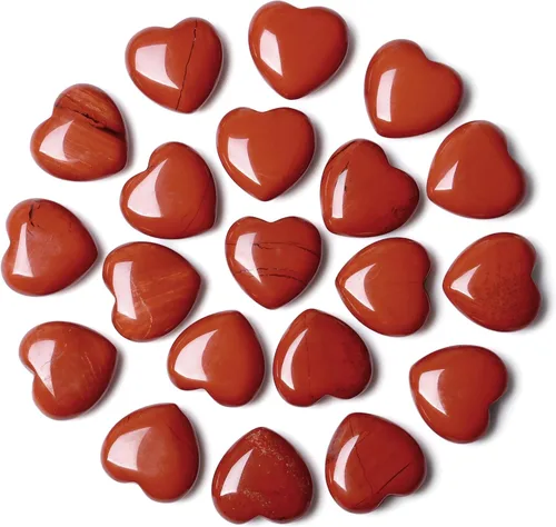 Vista 8 de 20 piezas de cristales de amatista, piedras curativas en forma de corazón, cristal pulido, morado natural, lindo bolsillo pulgar, reiki, juego al
