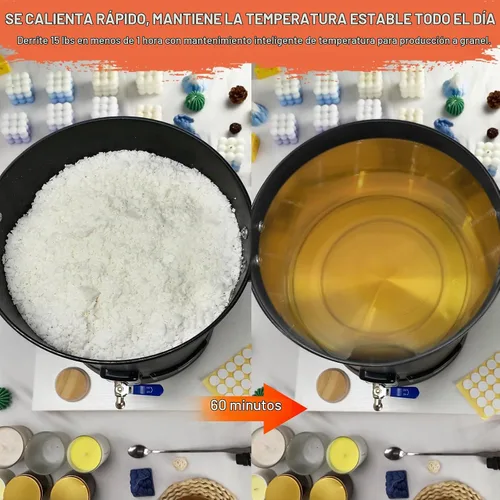 Vista 6 de Leerie D15 - Derretidor de cera comercial digital de 30 libras para hacer velas, olla de fusión de cera de vela grande con control preciso