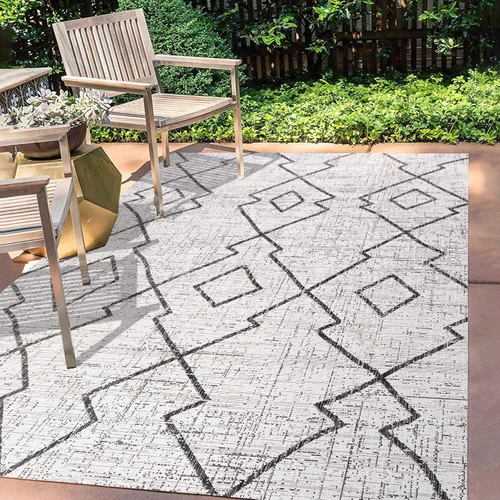 Vista 15 de Eyely BMS128A-28 - Alfombra tribal de Papá Noel Mónica Carwa con diseño de enrejado de diamantes para interiores y exteriores, estilo bohemio
