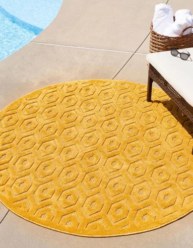 Vista 34 de Unique Loom Outdoor Trellis Textured Collection - Alfombra espacial (2 x 3 pies, rectangular, aguamarina y marfil)