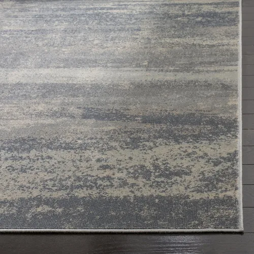 Vista 4 de SAFAVIEH Noble Collection - Alfombra de pasillo, 2 pies 2 pulgadas x 8 pies, azul claro y marfil, diseño de viscosa envejecida, ideal para zonas