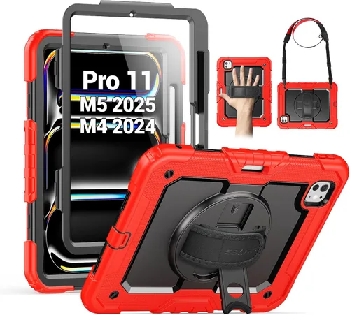 Vista 39 de SEYMAC para iPad Pro de 11 pulgadas Funda M5 2025/M4 2024, Funda Protectora Resistente a Prueba de Golpes con Protector de Pantalla, Soporte