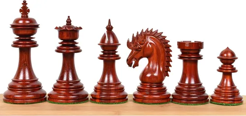 Vista 2 de RoyalChessMall - Juego de piezas de ajedrez Staunton de lujo de dragón de 4.4 pulgadas, madera de rosa con triple