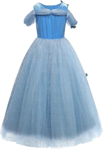 Vista 3 de Nileafes Disfraz de princesa para niña, fiesta de cumpleaños, disfraz de cosplay para niños