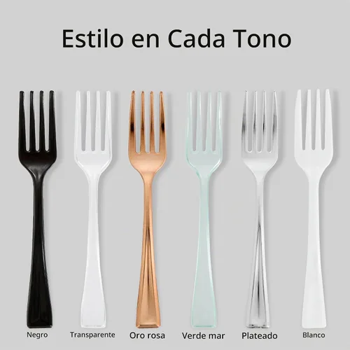 Vista 4 de Restaurantware - Mini tenedor de plástico negro, 4 pulgadas, 100