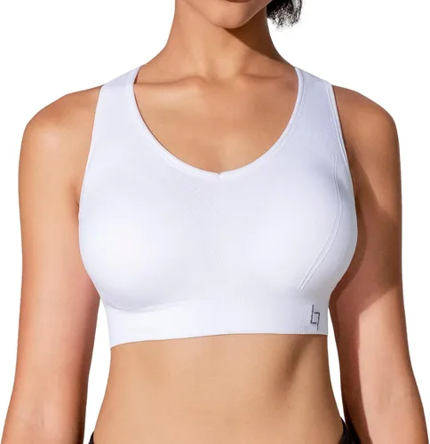 Vista 2 de FITTIN - Brasier deportivo con espalda cruzada para mujer, soporte acolchado de alto impacto sin costuras para yoga, gimnasio, entrenamiento y.