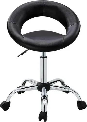 Vista 8 de DUHOME Taburete de trabajo WY-171XF Crescent Silla giratoria ajustable con ruedas (negro)