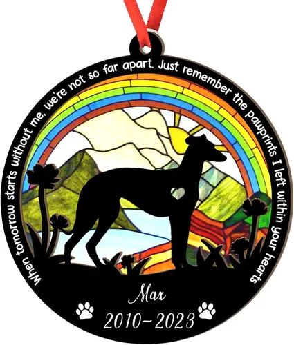 Vista 118 de Adorno personalizado para atrapasoles de sabueso afgano, adorno de Navidad de sabueso afgano, regalo para perro amante, sabueso afgano conmemorativo