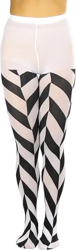 Vista 2 de ToBeInStyle Pantimedias opacas con pies completos diseñados para arlequín para mujer