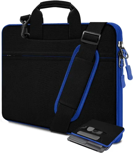 Vista 14 de Funda para laptop de 13.3 pulgadas con correa para el hombro, maletín delgado para computadora con correa compatible con MacBook Air/Pro 13/Pro 14