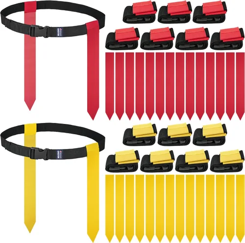 Vista 8 de Cinturones de fútbol con bandera, set de fútbol con bandera para adultos, niños y jóvenes, banderas de fútbol para entrenamiento y competición