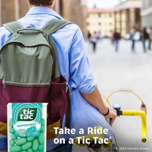 Vista 4 de Tic Tac Pastillas de Menta Wintergreen para el Aliento, Paquete a Granel de 12, Refrescante Para Llevar, 1 Oz Cada Una