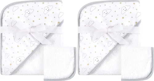 Vista 20 de Hudson Baby Toalla y toallita unisex con capucha de algodón para bebé, Woodland, talla única Bosque