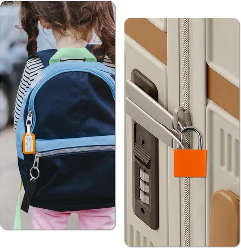 Vista 7 de Paquete de 8 candados para equipaje con llave + 8 etiquetas de viaje, etiquetas de equipaje para maletas, bolsas de etiquetas, etiquetas de nombre