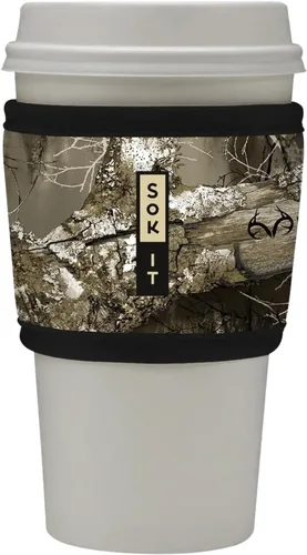 Vista 198 de Sok It HotSok Coffee & Tea - Funda de neopreno con aislamiento reutilizable (floral abstracto)