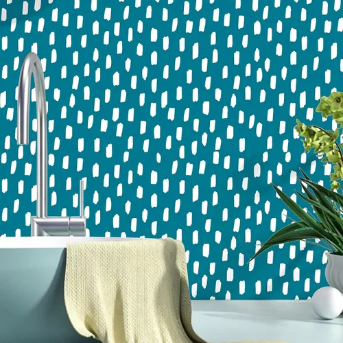 Vista 10 de HAOKHOME Papel tapiz para despegar y pegar, diseño de puntos modernos y bohemios, extraíble, para baño, color caramelo/blanco, papel de contacto