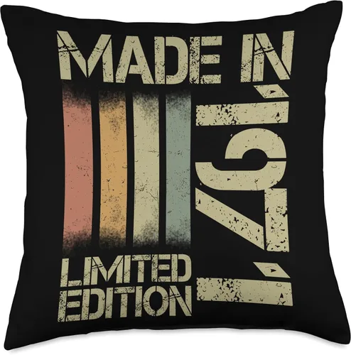 Vista 4 de 1971 vintage birthday retro Limited Edition men woman gift Throw Pillow