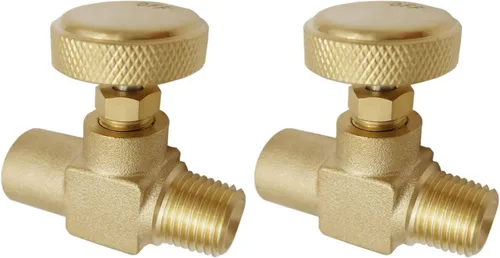 Vista 8 de MENSI 1/4" macho NPT X 1/4" hembra NPT válvula de aguja de control de flujo de gas propano LPG de alta presión de latón resistente