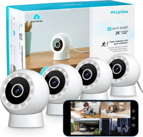 Vista 17 de LaView Cámaras de seguridad 4K de 8MP con cable para exteriores e interiores, IP65, Sensor Starlight y visión nocturna de 100 pies, detección
