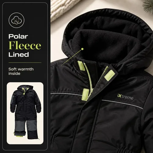 Vista 3 de Traje para nieve para niños Negro