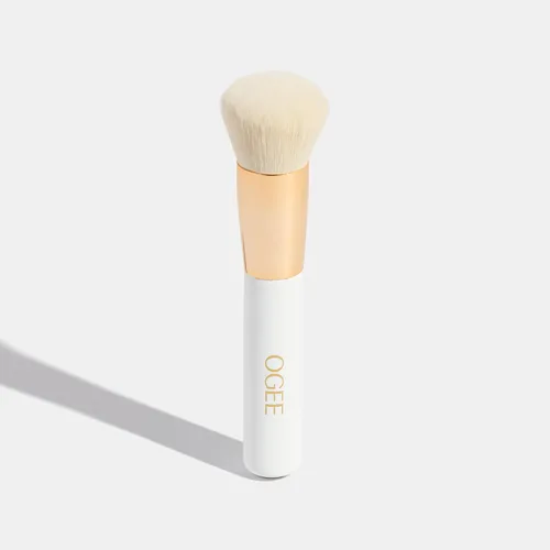 Vista 3 de Ogee Bronze & Blend Duo - Juego de brochas esculpidas en cobre y licuadora, bronceador orgánico certificado y brocha de maquillaje de calidad
