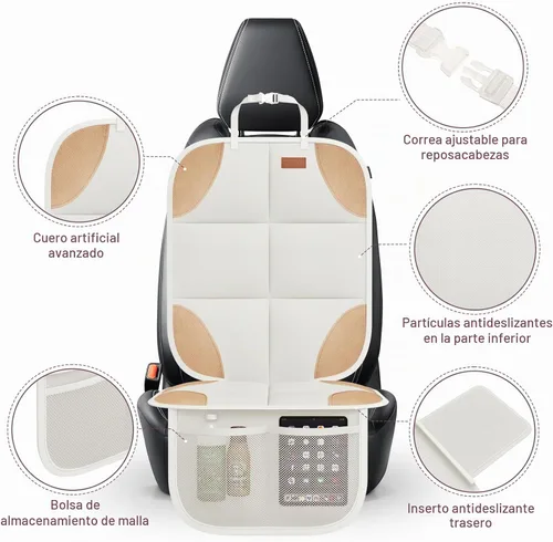Vista 2 de SMART ELF Protector de Asiento de Automóvil, Paquete de 2 Protectores de Asiento Protegen Asientos Infantiles con el Acolchado Más Grueso y Respaldo