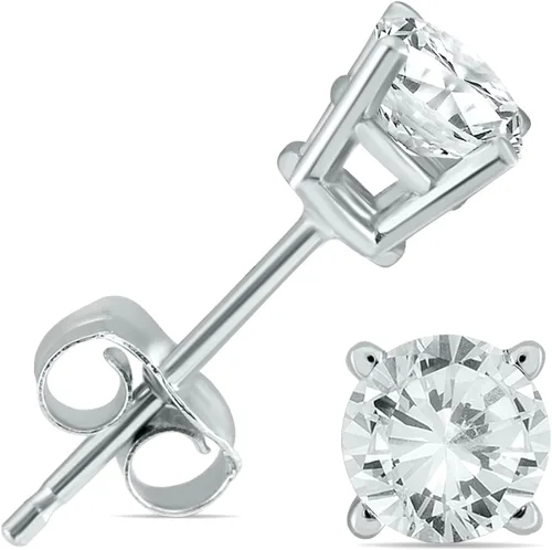 Vista 3 de SZUL 1 Carat Diamond Pendant and Earring Matching Set Available in 14K Yellow and White Gold