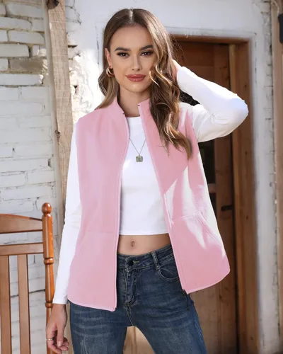 Vista 2 de Xeoxarel Chaleco de forro polar para mujer con 6 bolsillos (XS-2XL)