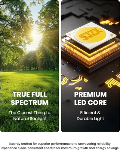 Vista 5 de SJZX - Luz de cultivo para plantas de interior, 40 LED de espectro completo con temporizador, luz de cultivo de alta PPFD, luz de cultivo vertical
