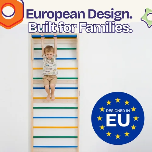 Vista 11 de ComfyBumpy Escalera sueca con mesa de juego convertible Juego de escalada Montessori para niños, parque infantil interior y gimnasio en la selva