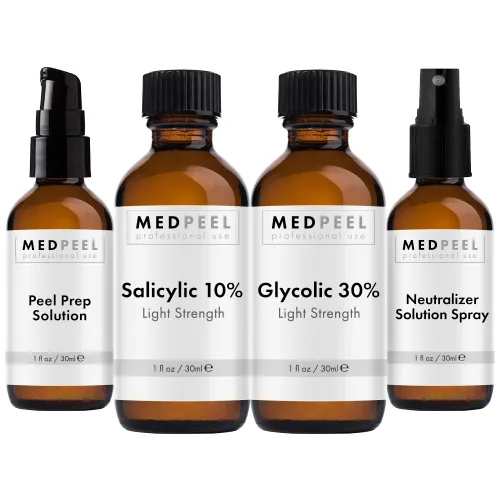 Vista 6 de MedPeel Kit de exfoliación esencial de hidroxiácido alfa y beta, 20% salicílico y 50% glicólico, incluye 2 exfoliaciones, preparación