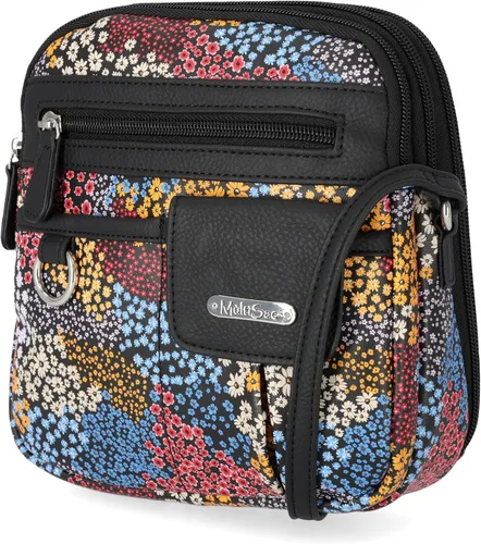 Vista 28 de Multisac Mini bandolera MultiSac North South con cremallera alrededor para mujer Negro