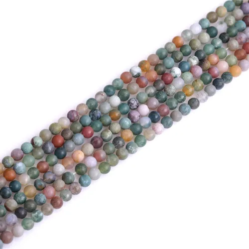 Vista 7 de Cuentas espaciadoras redondas de ágata negra esmerilada mate mate de 0.157 in para fabricación de joyas de 15 pulgadas