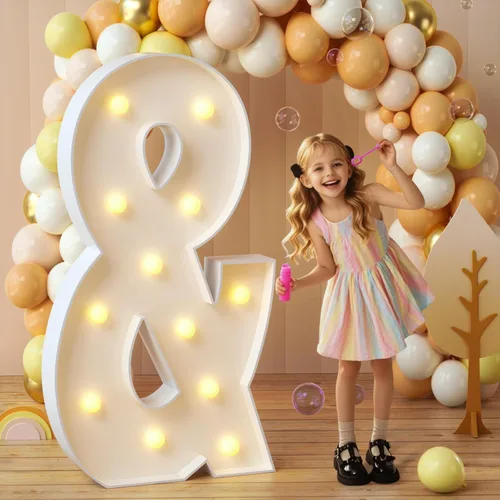 Vista 11 de imprsv Letras con luz para marquesina, letras de mosaico de 3 pies de alto con luz para decoración de baby shower, graduación, grandes