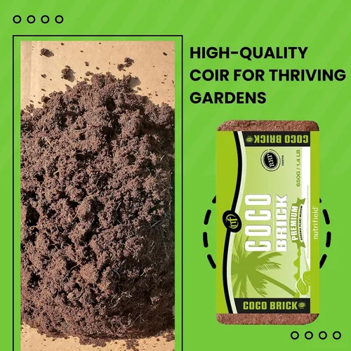 Vista 4 de Bloque Comprimido de Fibra de Coco Orgánico de Coco Coir 650 Gramos de Fibra de Coco Bloque Comprimido de Bajo EC Preamortiguado con Calcio RHP