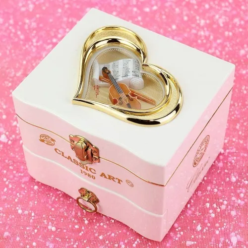 Vista 3 de Joyero de música con diseño de bailarina, caja musical con princesa giratoria, caja de música de plástico para mujeres, niños, niñas, amigas, cajas