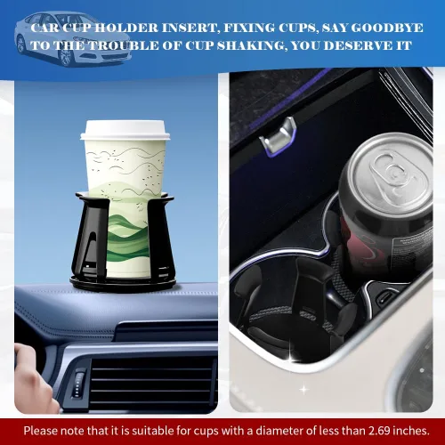 Vista 7 de 2 PCS Inserto de Portavasos para Automóvil, Inserto de Portavasos Portátil Autoadhesivo para Automóvil para Fijar Tazas/Bebidas, Portavasos