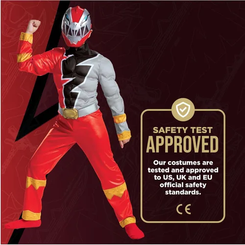 Vista 5 de Disfraz de Rangers de Dino Fury Red Ranger para niños