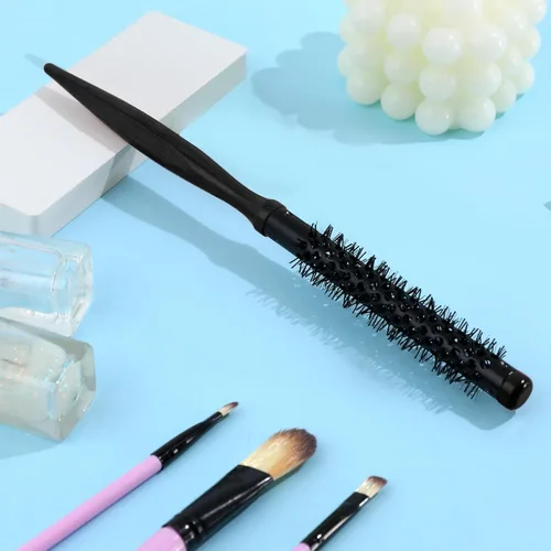 Vista 2 de Pequeño cepillo redondo de cerdas de nailon para peinar el cabello de las mujeres, mini rodillo Quiff para secar con soplado, levantar flequillo