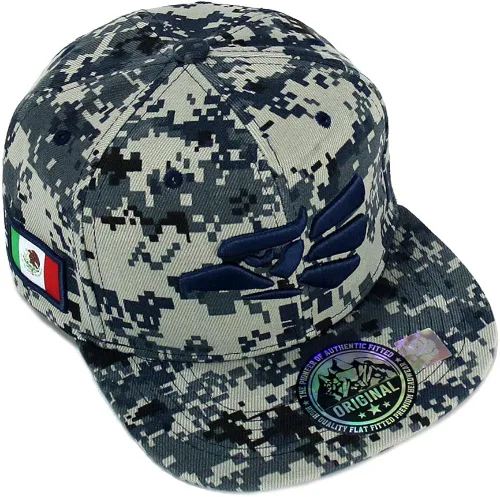 Vista 5 de Gorra de béisbol con diseño de águila mexicana hecha en México con cierre de pico plano