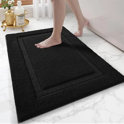 Vista 26 de LUMI Alfombras de baño ultrasuaves antideslizantes con parte trasera de goma, absorbente y lavable, de secado rápido, alfombra de felpa de Beige